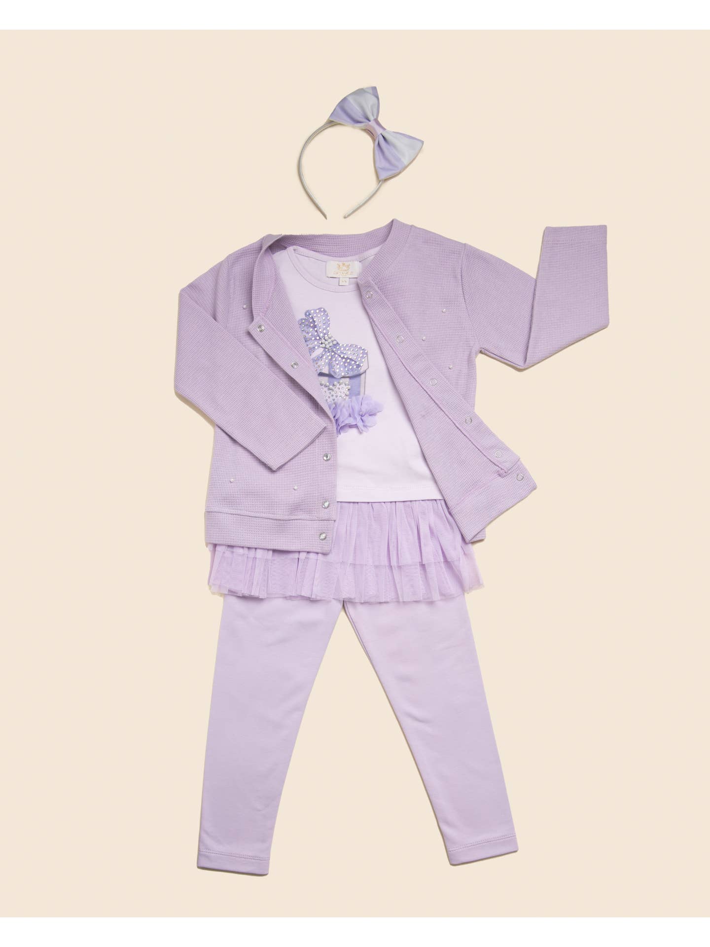 Caramelo Lilac Pearl Present Legging Set and Cardigan
- (ON ORDER 10 DAY DELIVERY)