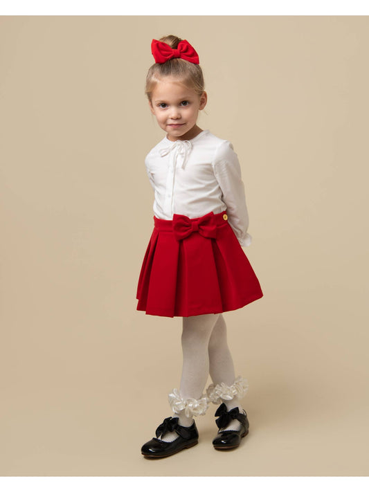 Caramelo Red Velour Skirt Set with Hairbow
- (ON ORDER 10 DAY DELIVERY)