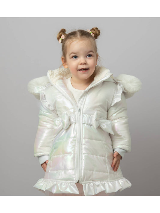 Caramelo Fleece-Lined Ruffle Bow Coat
- (ON ORDER 10 DAY DELIVERY)