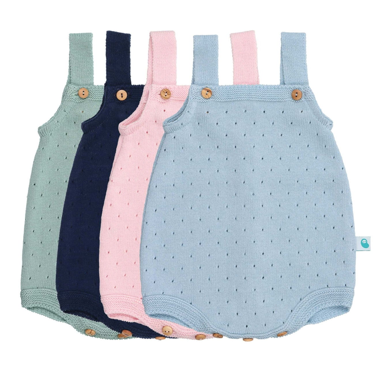 Knitted dungaree rompers (HANDMADE IN PORTUGAL 10-14 DAY TURNAROUND)