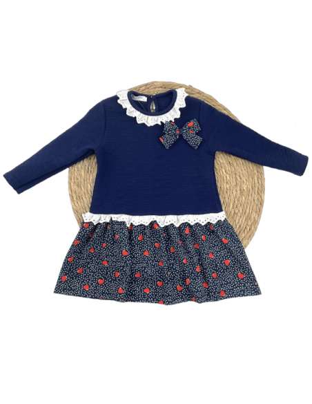 Alma navy heart dress - 2-3 weeks turnaround