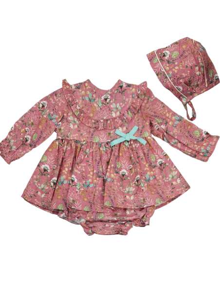 Babyferr mauve floral dress set - 2-3 weeks turnaround