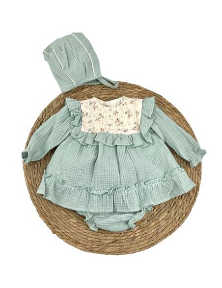 Babyferr mint linen dress set - 2-3 weeks turnaround