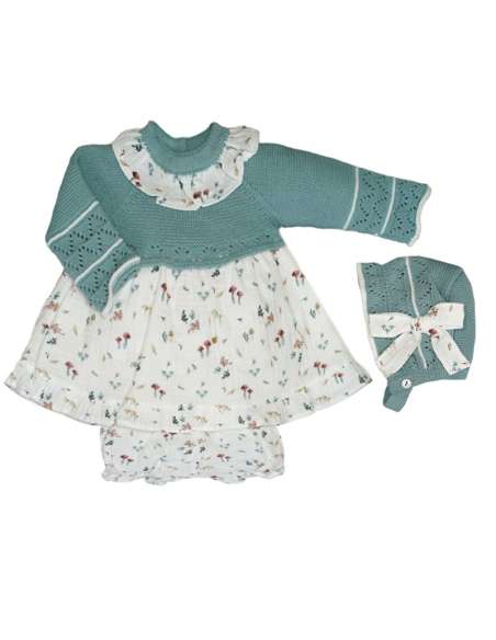 Dulce de fresa sage mushroom dress set - 2-3 weeks turnaround