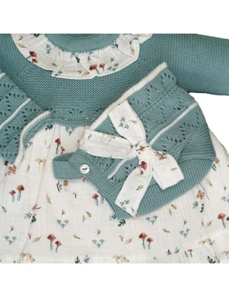 Dulce de fresa sage mushroom dress set - 2-3 weeks turnaround