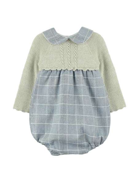 Dulce de fresa grey tartan knit romper - 2-3 weeks turnaround