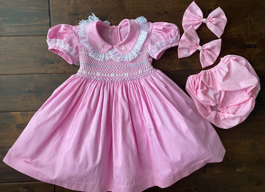 Smocked classic dress - HANDMADE IN USA 6-8WK TURNAROUND