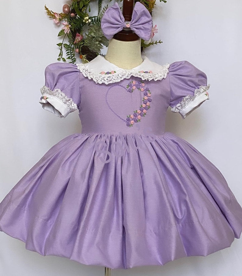 Smocked half heart dress - HANDMADE IN USA 6-8WK TURNAROUND