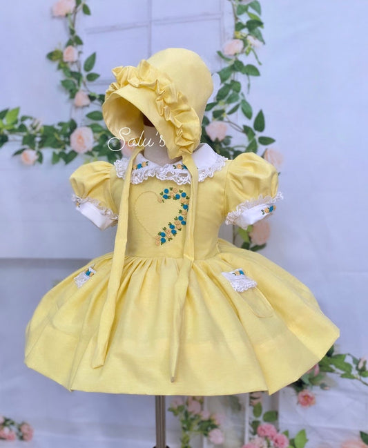 Smocked half heart dress - HANDMADE IN USA 6-8WK TURNAROUND