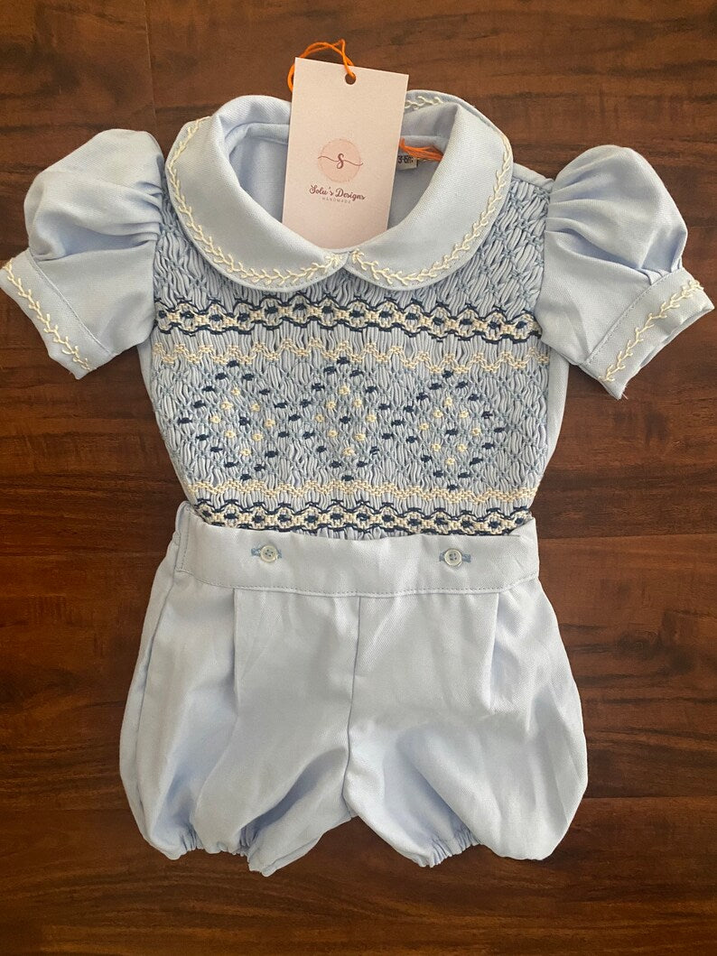 Smocked classic short set - HANDMADE IN USA 6-8WK TURNAROUND