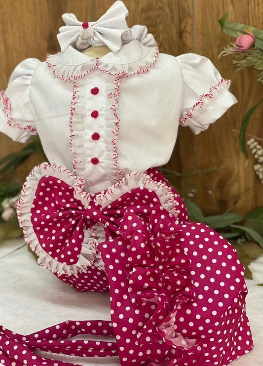 Smocked frill bow set - HANDMADE IN USA 6-8WK TURNAROUND