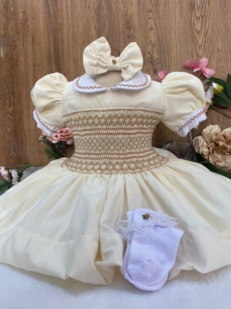 Smocked classic dress - HANDMADE IN USA 6-8WK TURNAROUND