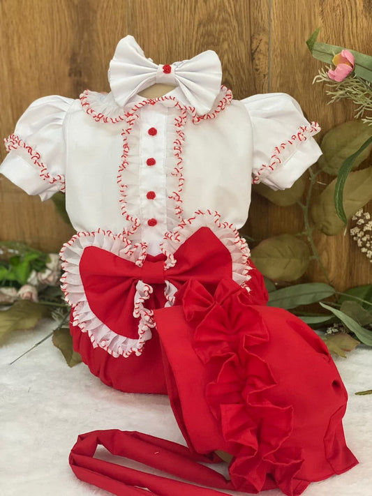 Smocked frill bow set - HANDMADE IN USA 6-8WK TURNAROUND