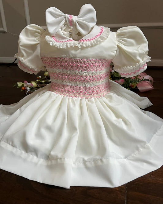 Smocked classic dress - HANDMADE IN USA 6-8WK TURNAROUND