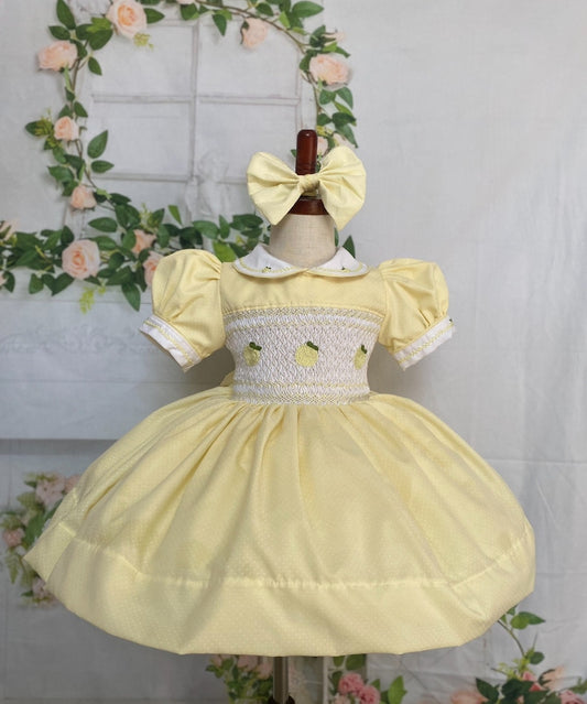 Smocked classic fruit dress - HANDMADE IN USA 6-8WK TURNAROUND