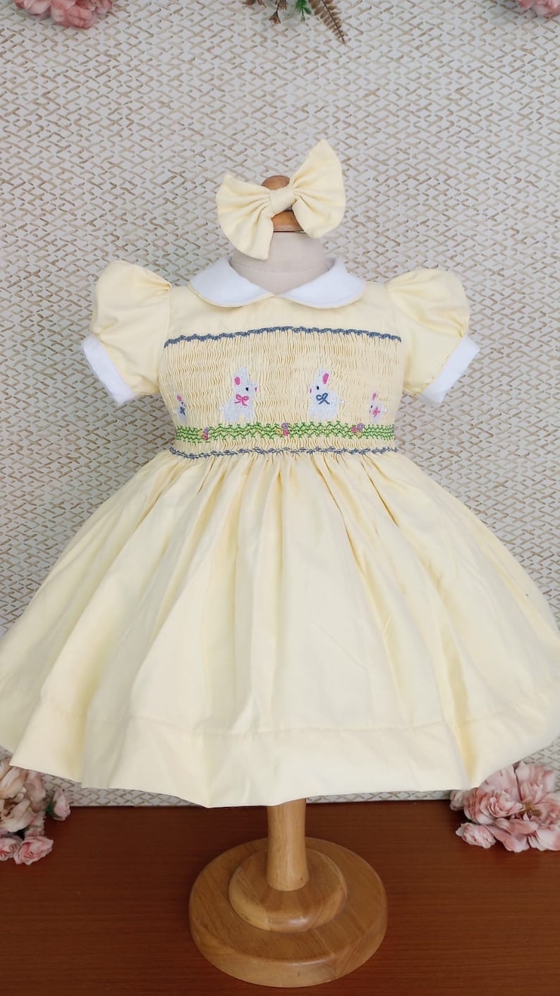 Smocked classic easter dress - HANDMADE IN USA 6-8WK TURNAROUND