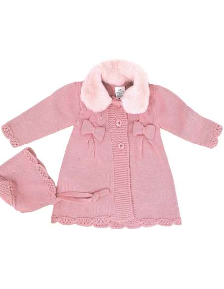 Pink knit coat set - 2-3 weeks turnaround