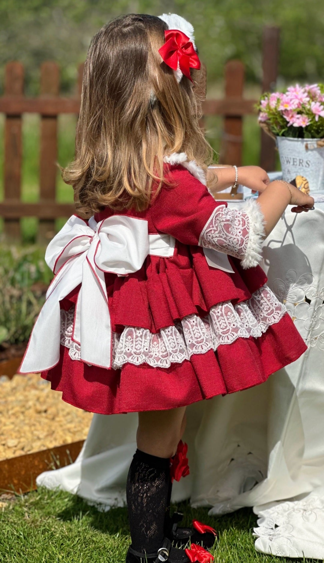 SONATA PREORDER (4-6wk turnaround) - Lace fur puffball dress IN25-06