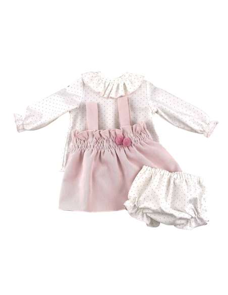 Babyferr pink pom dress set - ON ORDER (2-3 weeks turnaround)
