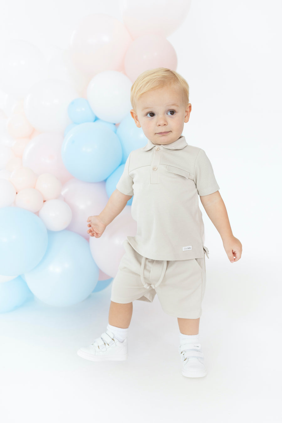 Blues baby beige shorts set