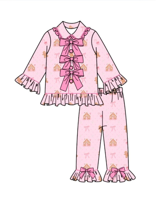 LPP EXCLUSIVE triple bow pink gingerbread Christmas pyjamas - End November delivery