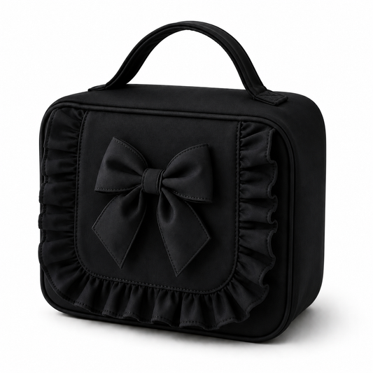 LPP EXCLUSIVE SPANISH SCHOOL UNIFORM COLLECTION - Black frilly bow lunch bag (BEGINNING OF AUGUST DELIVERY)