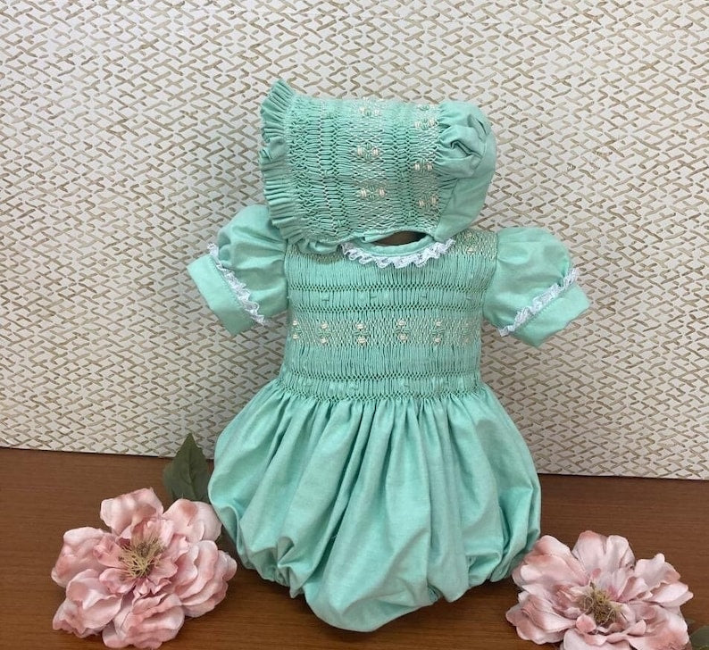 Smocked classic romper - HANDMADE IN USA 6-8WK TURNAROUND