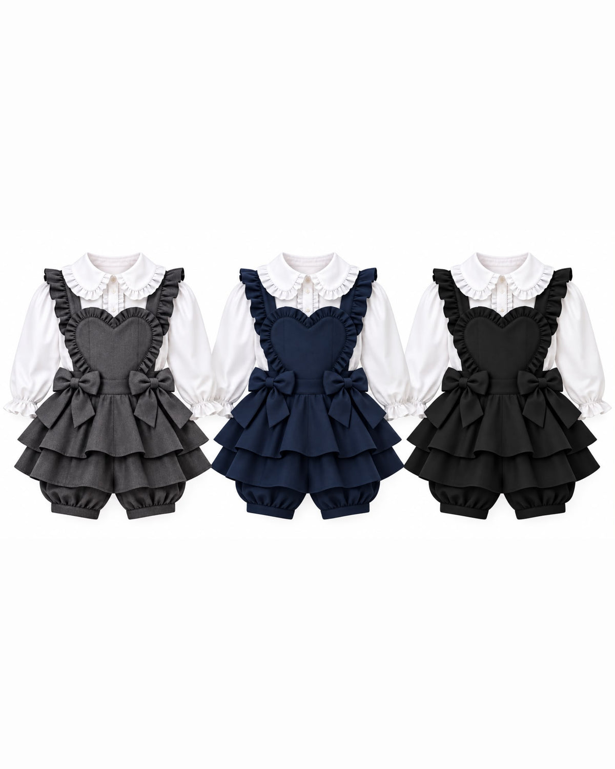 LPP SCHOOL UNIFORM - Frilly heart romper (DELIVERY FEBRUARY)