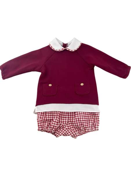 Calamaro burgundy gingham shorts set (ON ORDER - 14 DAY TURNAROUND)