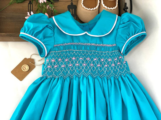 Smocked classic dress - HANDMADE IN USA 6-8WK TURNAROUND