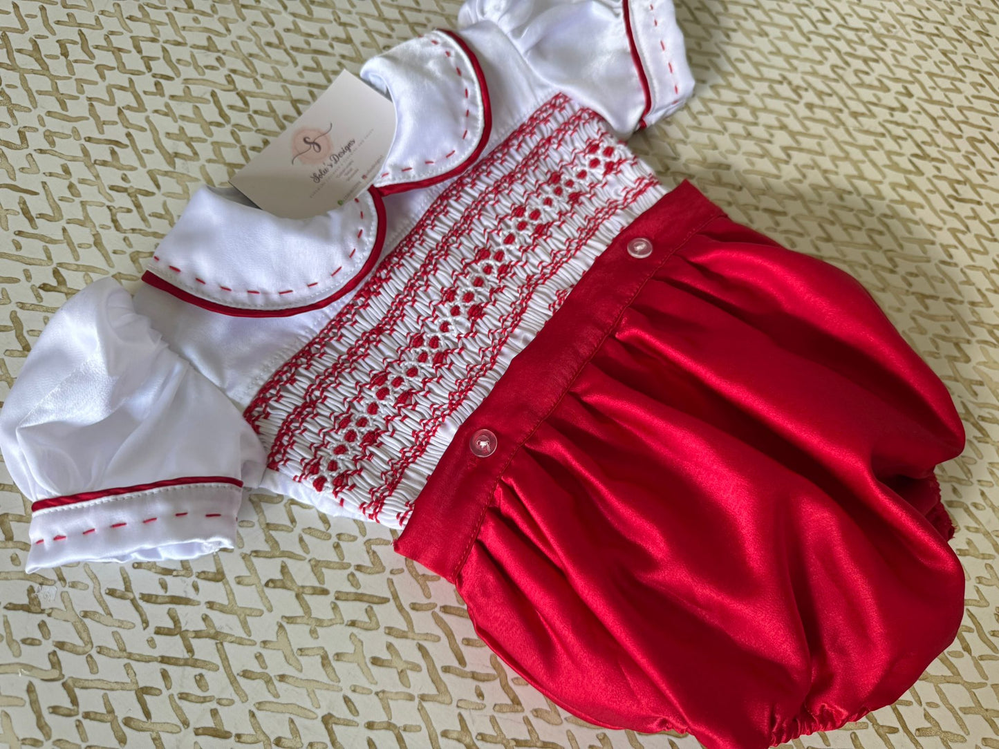 Smocked classic satin set - HANDMADE IN USA 6-8WK TURNAROUND