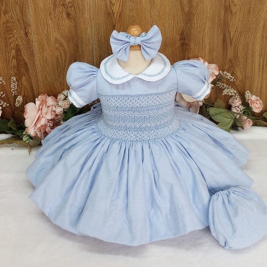 Smocked classic dress - HANDMADE IN USA 6-8WK TURNAROUND