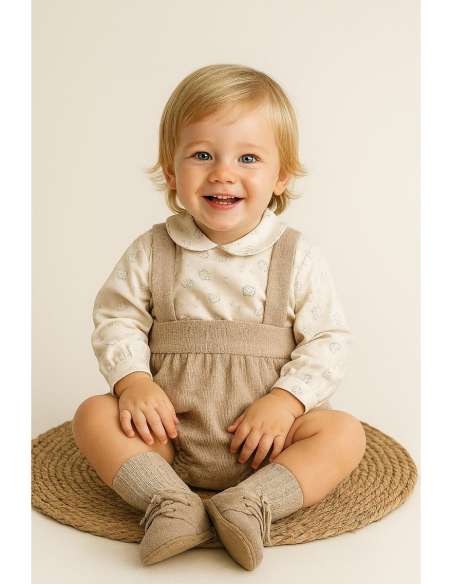 Babyferr beige sheep dungaree set - ON ORDER (2-3 weeks turnaround)