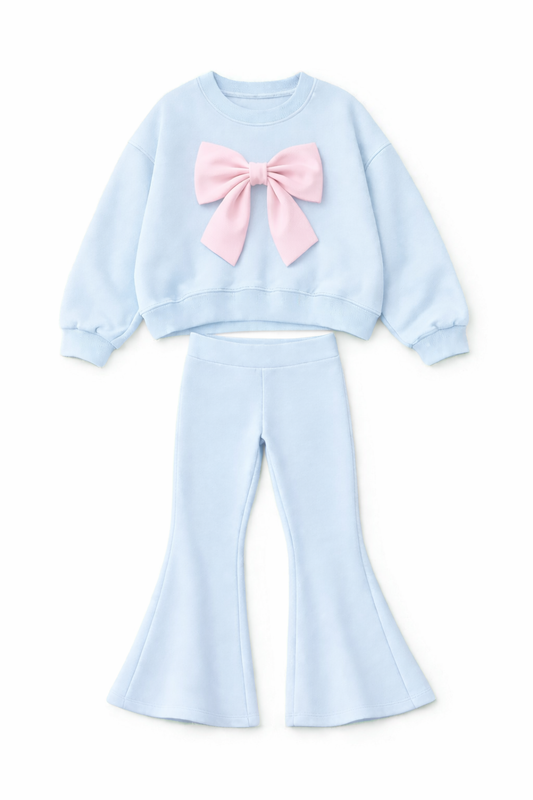 LPP EXCLUSIVES blue bow flare lounge set - End March Delivery.