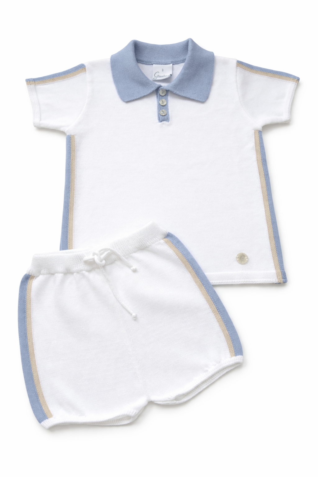 Granlei boys colour stripe knitted exclusive shorts set