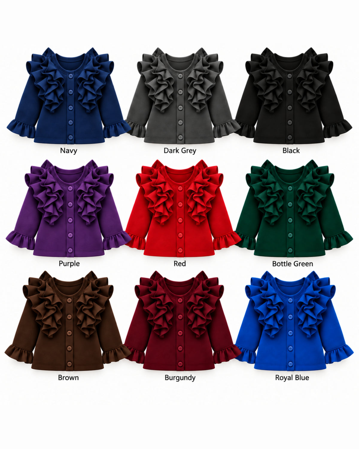 LPP SCHOOL UNIFORM - Ruffle shoulder cardigans (DELIVERY FEBRUARY)