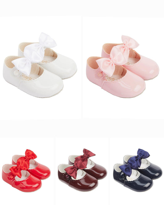 Baypod Mary Jane bow soft sole pram shoes