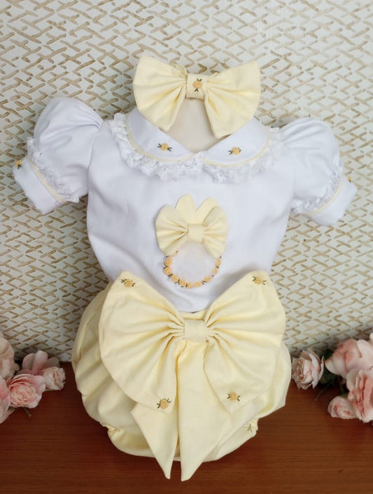 Smocked bunny bow set - HANDMADE IN USA 6-8WK TURNAROUND