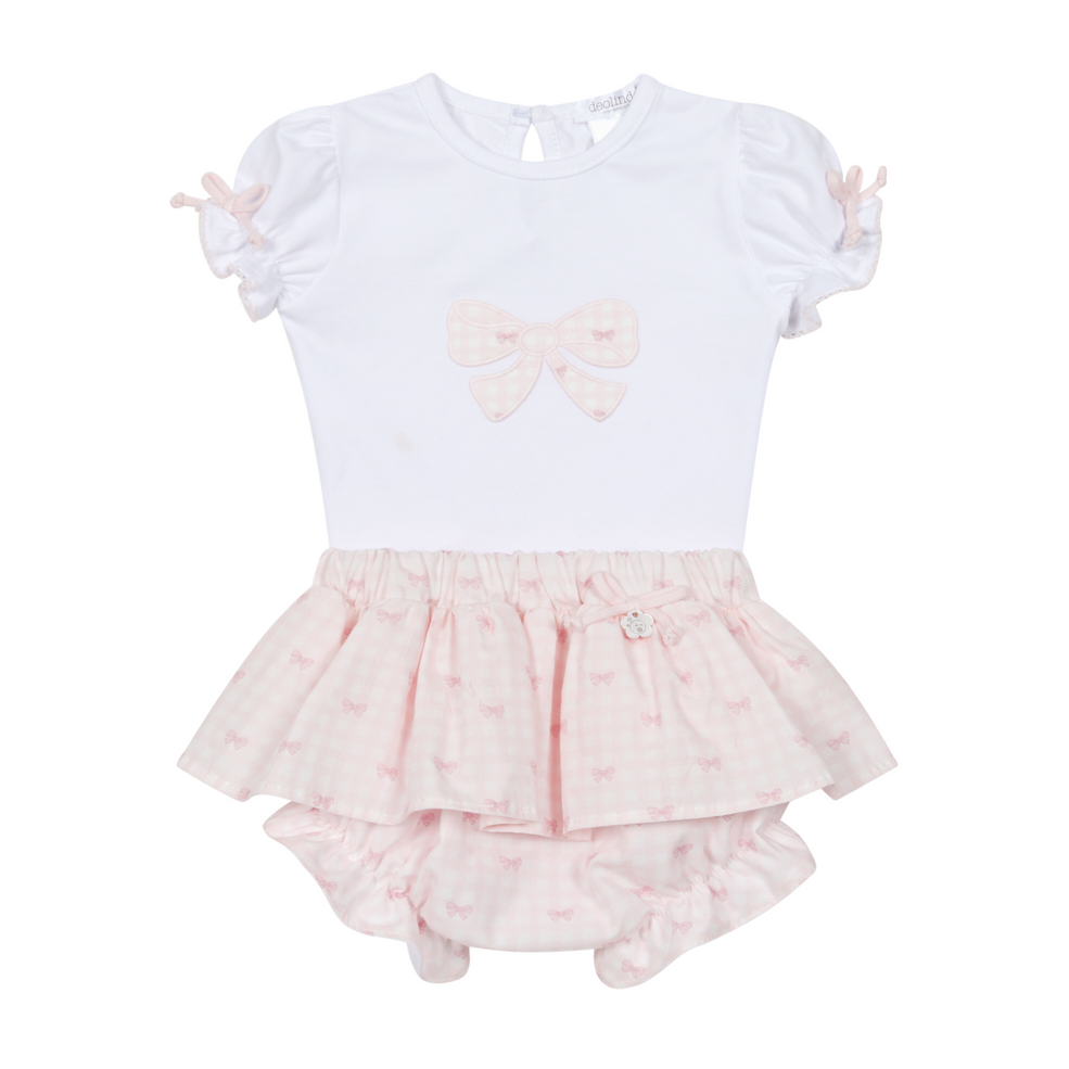 Deolinda lollipop bow skirted bloomers set