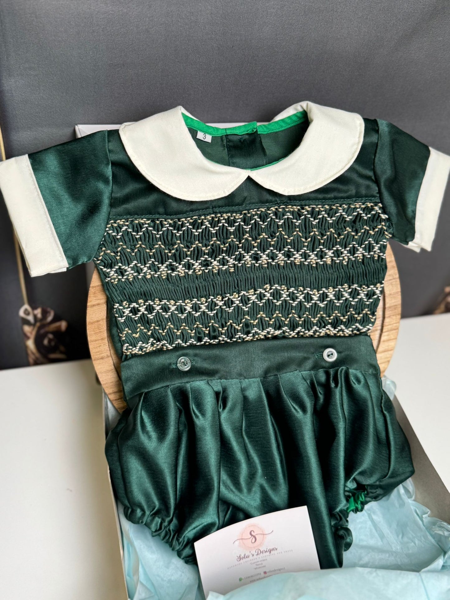 Smocked classic satin set - HANDMADE IN USA 6-8WK TURNAROUND
