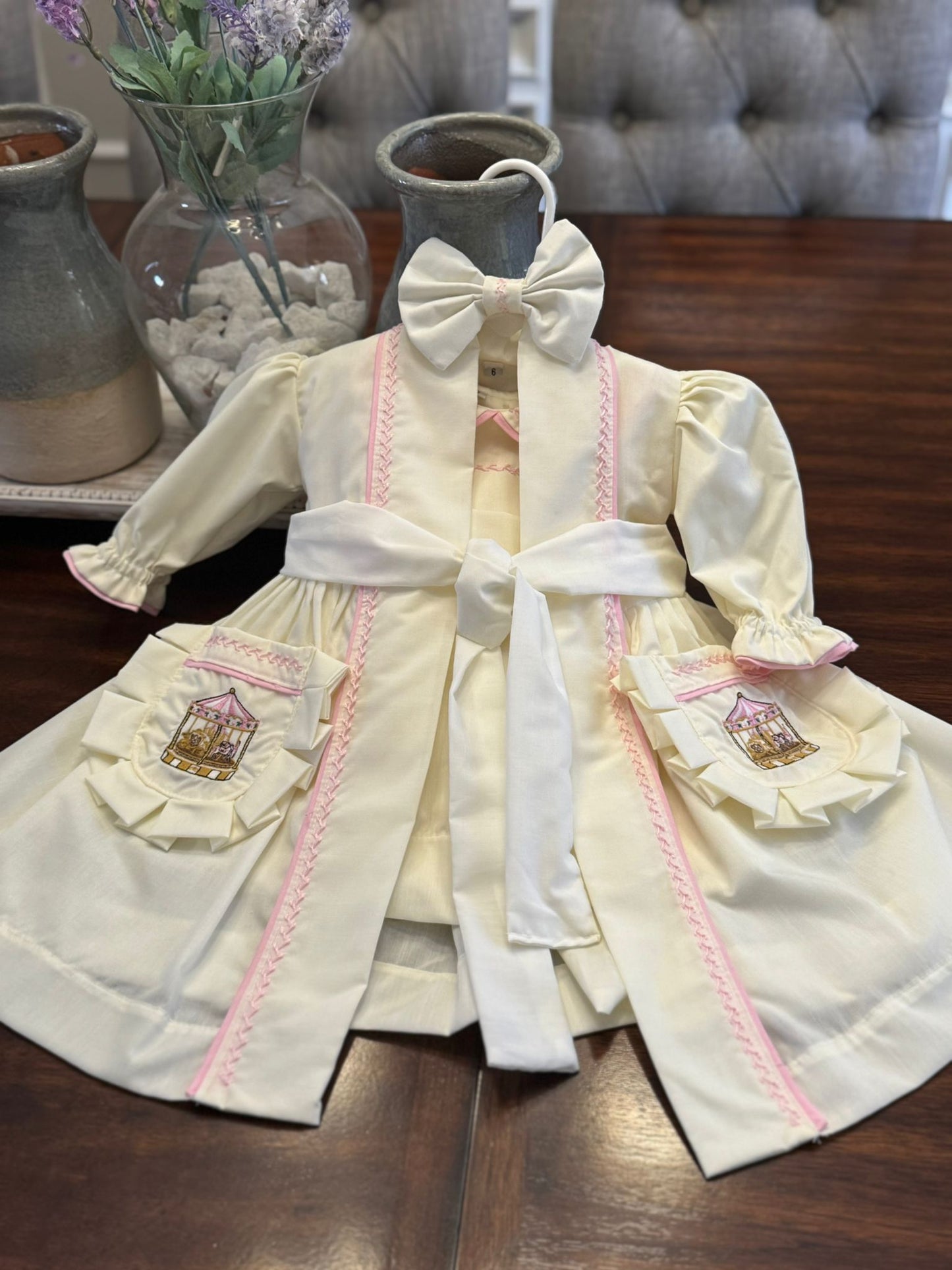 Smocked satin pyjama set - HANDMADE IN USA 6-8WK TURNAROUND