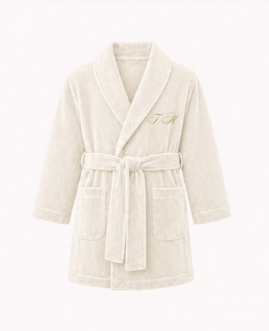 LPP EXCLUSIVE ivory velvet boys dressing gown - End November delivery
