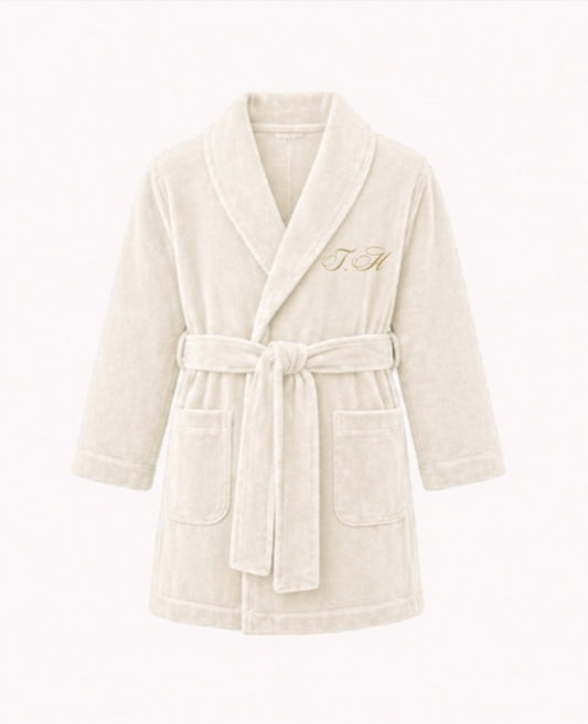 LPP EXCLUSIVE ivory velvet boys dressing gown - End November delivery