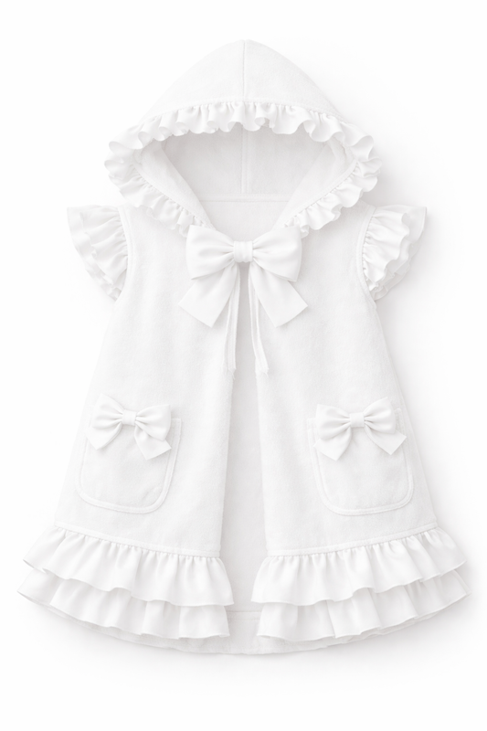 LPP EXCLUSIVES white bow wearable towel - End March Delivery.