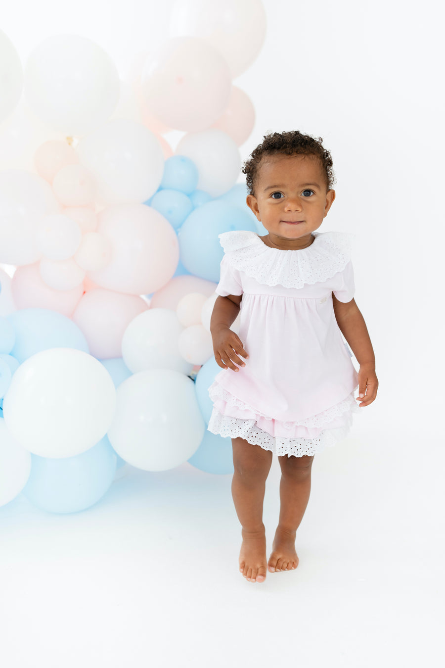 Blues baby cannes pink frill jam pants set