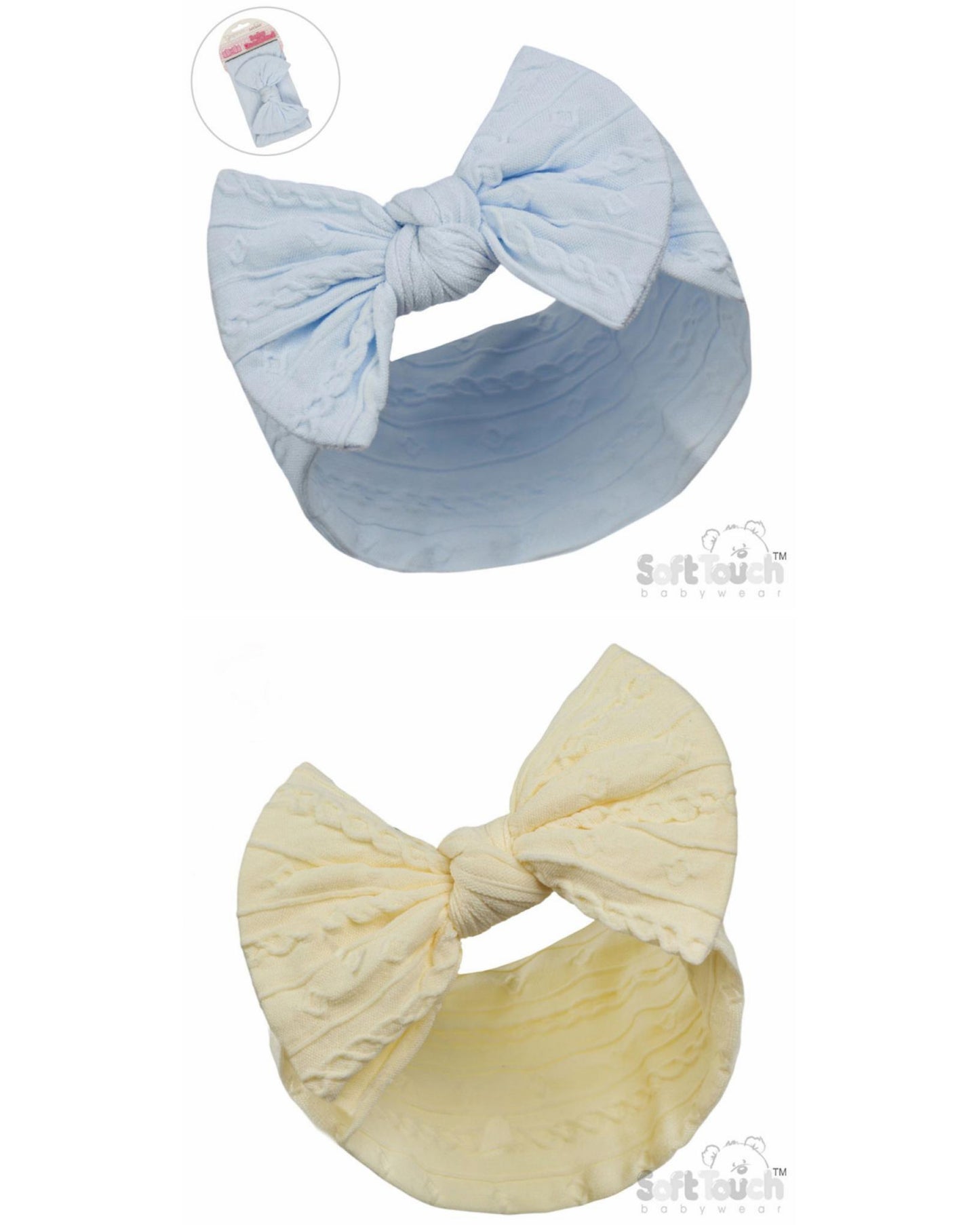 Soft touch cable baby headands