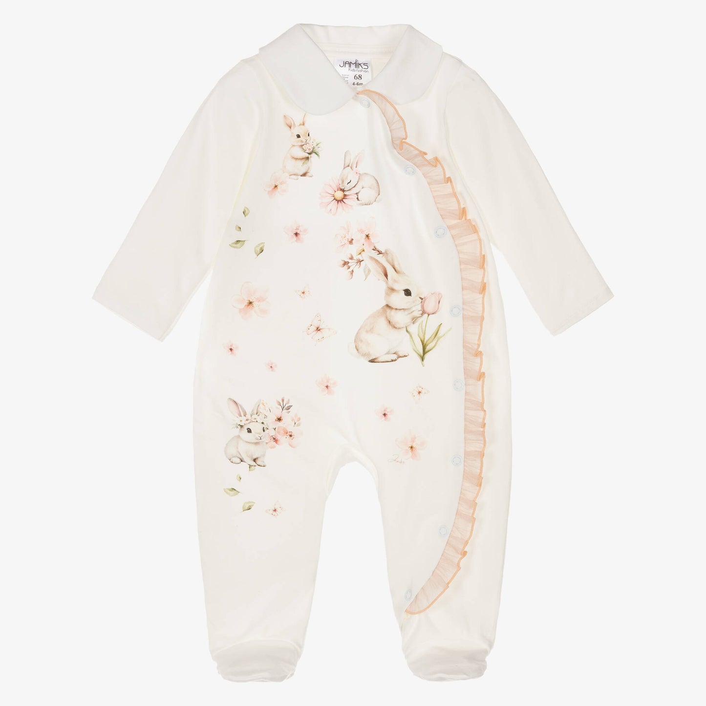 Jamiks spring flower bunny sleepsuit