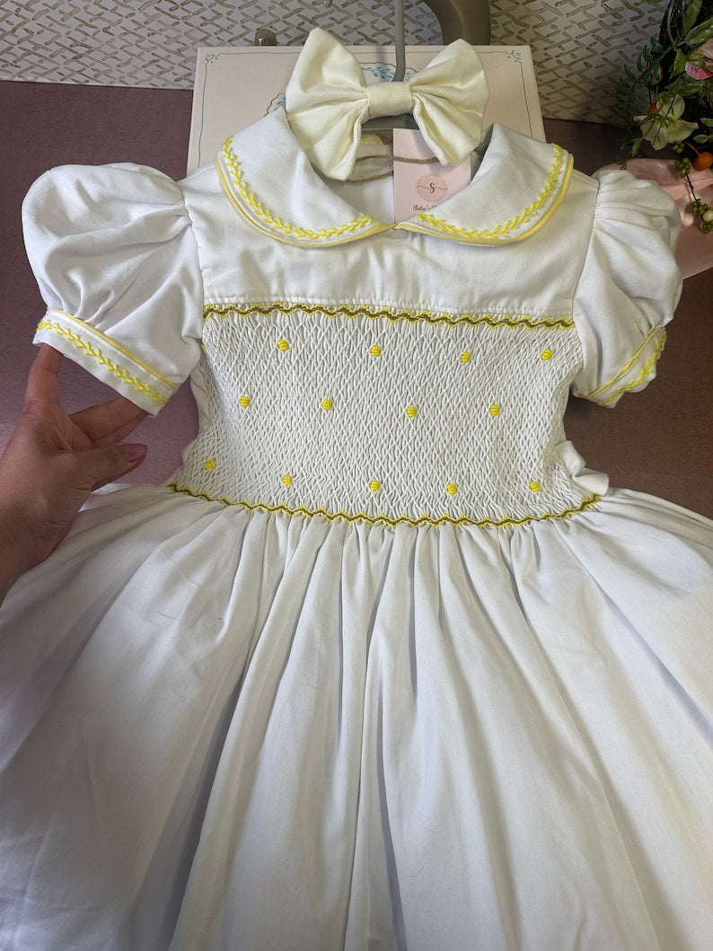 Smocked classic dress - HANDMADE IN USA 6-8WK TURNAROUND