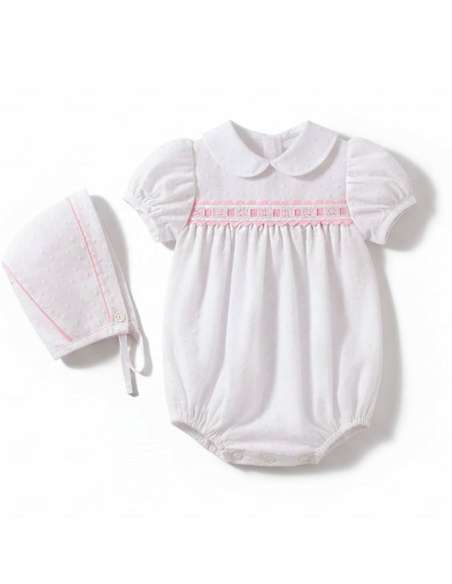 Babyferr white and pink romper - 10-14 DAYS TURNAROUND