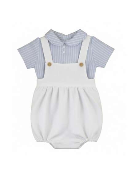 Babyferr blue and white striped romper set - 10-14 DAYS TURNAROUND